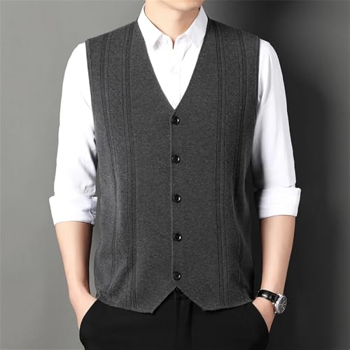 Men's Button Down Knit Vest Slim Fit V Neck Sleeveless Sweater Classic Business Casual Lightweight Top3