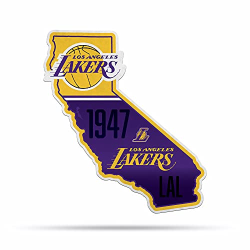 Rico Industries NBA Los Angeles Lakers State Shape Shape Cut Pennant - Home and Living Room Décor - Soft Felt EZ to Hang 18x0.10x18
