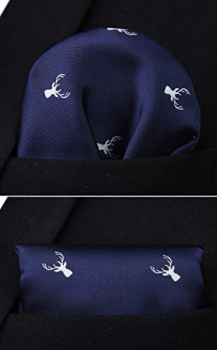 Image of HISDERN Bow Ties for Men Self Tie Animal Bowties Pocket Square Woven Silk Fun Bowtie Handkerchief Set for Wedding Party
