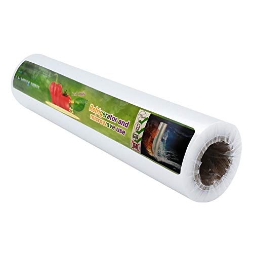 Douzi Cling Film Dispenser and Cutter Wrap Dispenser, Plastic Cling Wrap Refillable Plastic Wrap Dispenser with Slider Cutter Food Wrap Stretch Clear Cling Wrap (Large Size Cling Film)