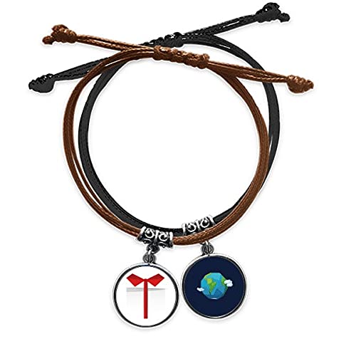 Pulsera cuerda de mano estilo origami blanco y cuero tierra con acabados artesanales
