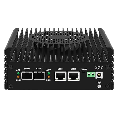 Image of Firewall Mini PC 2x10G SFP+ Ports,Alder Lake i3-N305(8C /8T,up to 3.8GHz) 2X i226-V 2.5GbE Mini Soft Router,SODIMM DDR5+M.2 NVMe SSD /2HDMI /USB2.0 /USB3.2Gen1 /Type-C Mini Desktop Computer