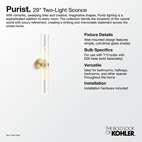 Image of KOHLER PURIST 2 LIGHT 29 inch SCONCE