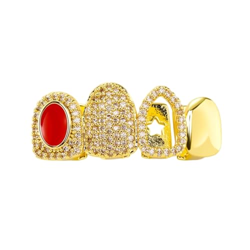 Fashionable Dentals Accessory Rhinestones Studded Copper Grills Comfort Fit Design Jewelry for Event and Daily Wear Multicolo