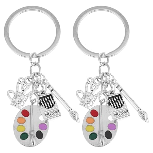 iplusmile Llavero para Artistas Dije de Paleta y Pincel, Aleación Duradera, Set de 2 Piezas para Estudiantes de Arte y Amantes Pintura, Accesorio Artístico para Uso Diario y Regalos