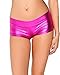 iHeartRaves Metallic Rave Booty Dance Shorts (Small, Fuchsial)