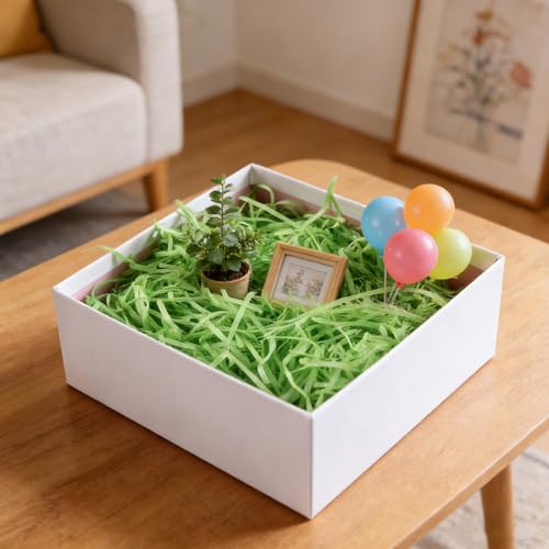 Ostergras,FüLlmaterial,Osternest Gras Grün FüR Ostern,Papier FüLlung Geschreddertes Grass Oster Deko Geschenk,Geschreddertes Papier Raffia FüR Osternester,FüR Geschenkbox KöRbe Dekoration (200g)