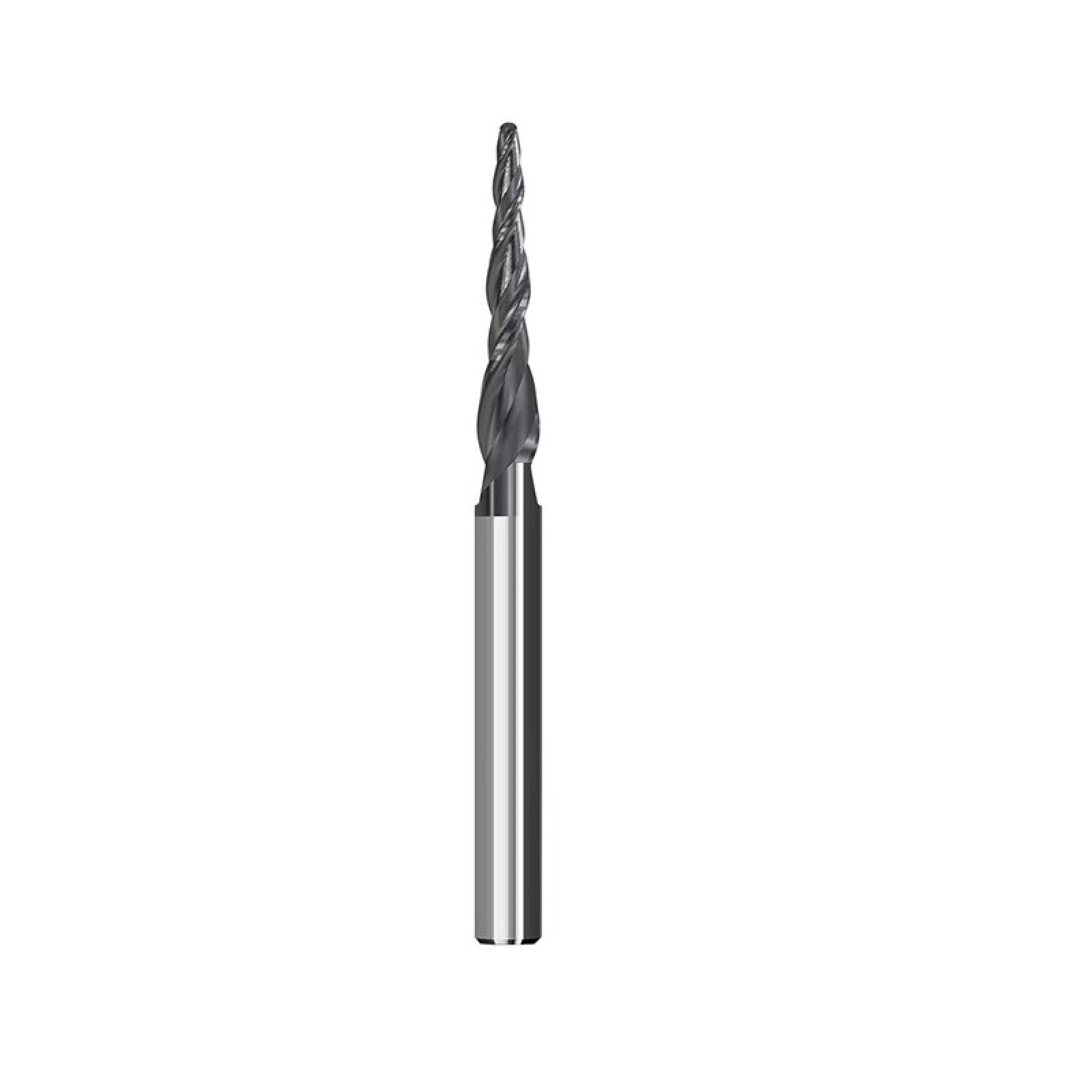 2-schneidiger, Konischer Schaftfräser Mit Kugelkopf, HRC55, Vollhartmetall-CNC-Fräser, 3D-Schnitzer, Holz- Und Metallfräser,R0,4x25,4x6,35x75