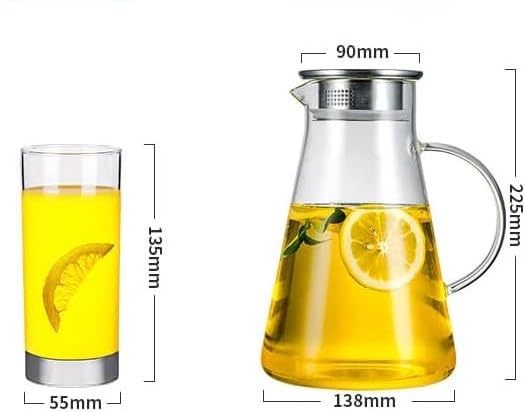 Image of bellemax Premium Water and Juice Glasses Set of 6 and Borosilicate Glass Jug Set Combo,(6 PC Glasses 300ML and 1 Water Jug 1.8 Liter), Transparent, Glass and Jug Set for Dining Table (Traditional- B)