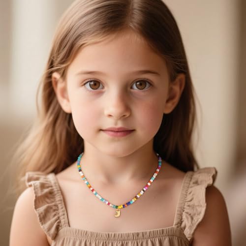 Treasure Bender Beaded Initial Necklaces for Women Girls, Boho 18K Gold Plated Bubble Initial A Necklace Summer Beach Necklace Jewelry Birthday Gifts for Teen Girls Women by Treasure Bender - Image 5