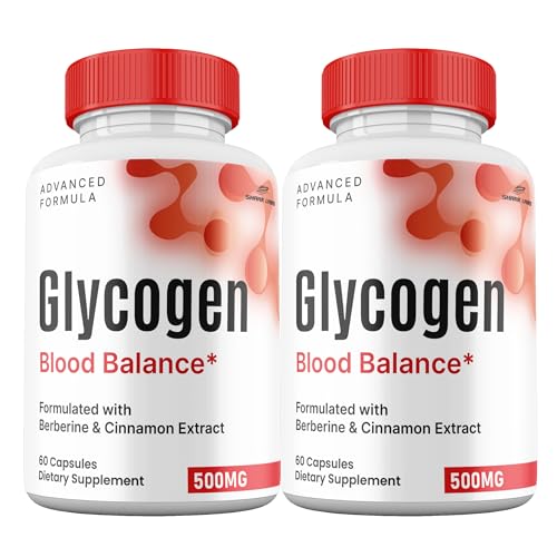 Shark Labs (2 Pack) Glycogen Blood Balance Capsules, Maximum Strength All Natural Premium Formula Vitamin Glyco Glycogen Supplement Pills