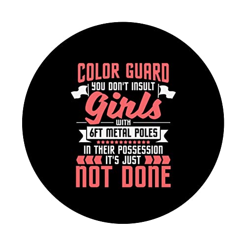 Don't Insult Girls With 6ft Metal Poles - Colorguard Tossing PopSockets Swappable PopGrip, Black - Image 3