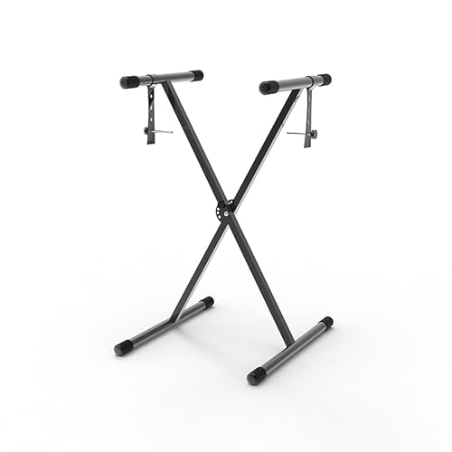Adjustable X-Style Keyboard Stand with Locking Straps,Digital Piano Stand, Black