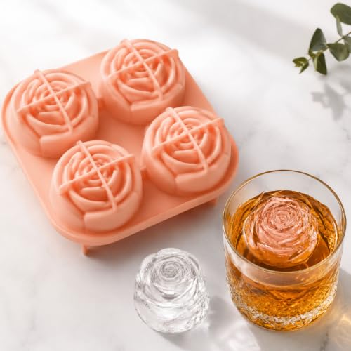 Moldes para hielos de silicona con forma de rosa, 2 piezas miniatura 1