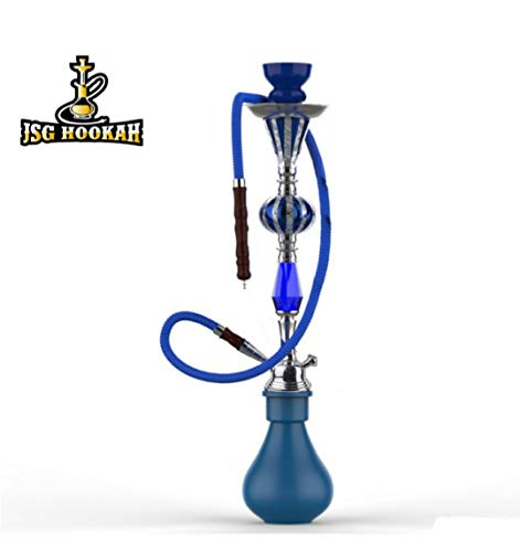 JSG Cachimba Premium, De 1 Salidas (JSG.HOOKAH) Shisha De 55cm De Altura, 1 Mangueras, 1 Pinza, Narguile, Hookah, Pipa De Agua 3079-1 (Azul)