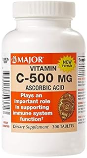 MAJOR Vitamin C-500 mg Ascorbic Acid - New Formula - Vitamin C Tablets - Dietary Supplement - 300 Count (1 Pack)