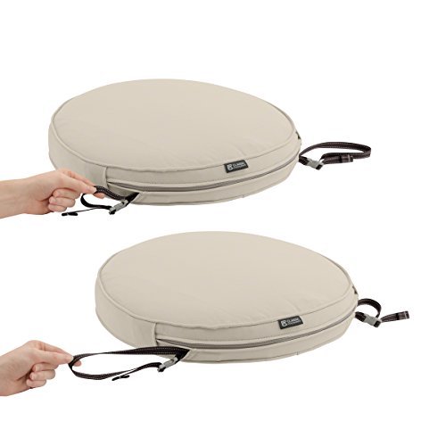 Classic Accessories Montlake Fadesafe Water-Resistant 18 X 2 Inch Round Outdoor Chair Seat Cushion Slip Cover, Patio Furniture Cushion Cover, Antique Beige, Patio Furniture Cushion Covers #TOP7