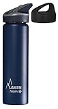Laken Botella Térmica 750 ml de Acero Inoxidable 18/8 y Doble Pared, Tapón Jannu + Tapón Classic (Boca Ancha), Azul