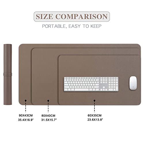 Image of Desk Pad Large, DOBAOJIA Desk Mat, Laptop Mat, Writing Pad, Desk Blotter, Extended Mouse Mat, Large Mouse Pad for Office /Home, PU Leather Waterproof +Suede Non-Slip 35.4 inch X 16.9 inch (Mud)