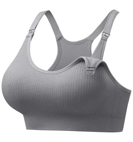 Image of Angelhood Nursing Bras for Breastfeeding, Criss-Cross Back Nursing Sports Bra, Low Impac Support Yoga Maternity Bras