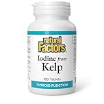 Natural Factors Iodine from Kelp, 180 Tablets, 750 mcg of Iodine per Tablet, HIGH POTENCY, Promotes Healthy Thyroid Function, Proudly Canadian