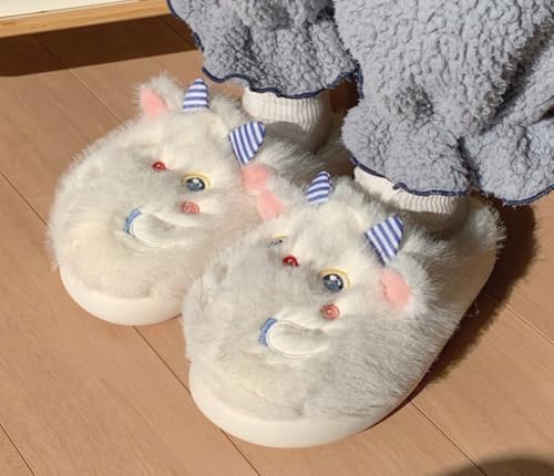 Slippers for Women Men Fluffy Winter Cartoon Home Shoes with Memory Foam Fuzzy Plush Bedroom Slides, Warm Soft PVC Sole Indoor/Outdoor2