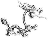 Body Accentz Large Eyebrow Ring Split Dragon 14g Curved 1 1/2" 3/8" bar