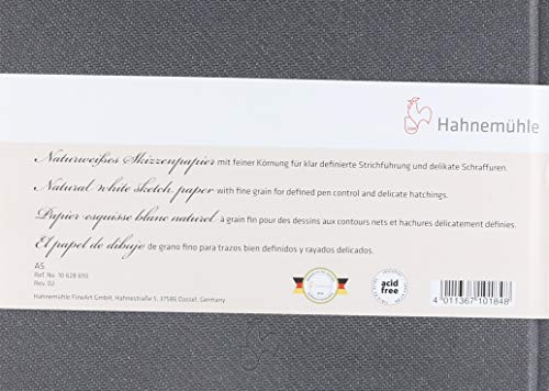 Hahnemühle 10628693 NOSTALGIE SKETCH BOOK 190 G/M2, CADERNO DE DESENHO, TAM A5, PAISAGEM, 40 FLS, Br