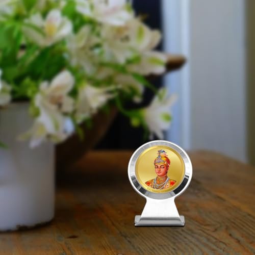 Image of DIVINITI 24K Gold Plated Religious Car Dashboard Frame | Premium God Idol Frame for Car, Home Mandir & Office Table | Spiritual Gift, Decorative Showpiece