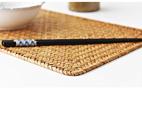 Yangqihome 6 Pack Rectangular Woven Placemats, Rattan Wicker Table Mats thumb #2