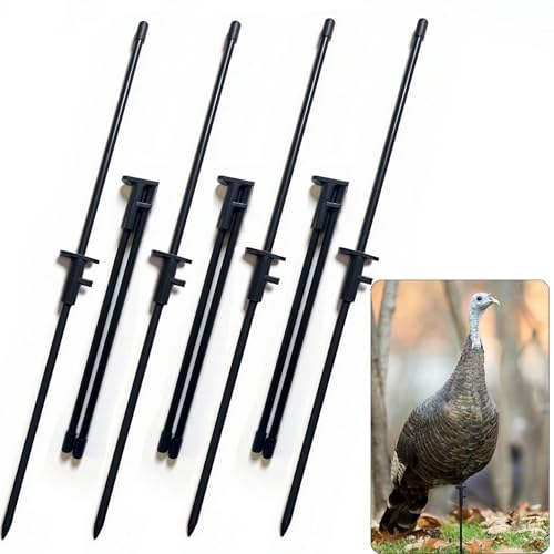 3PCS/7PCS Turkey Decoy Stakes for Hunting, Turkey Decoy Replacement Stakes Lightweight Collapsible Portable Decoys Pole for Outdoor Hen LCD Hunting Accessories (7)