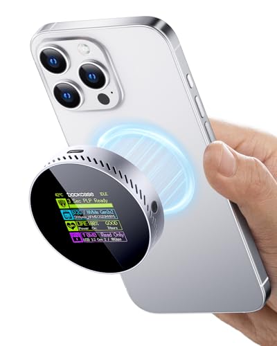 DOCKCASE Case SSD NVMe M.2 Magnetico, USB 3.2 10Gbps, Porta di Alimentazione Ausiliaria 15W, Protezione da Perdita di Alimentazione in 3s, Compatibile con NVMe 2230/2242, iPhone 16/15 Pro Max ProRes