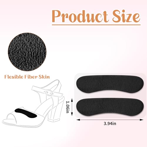 Image of Cutecrop 6 Pair Sandal Shoe Strap Extender Heel Sandal Strap Cushion Strips Heel Grips Liner Insert for Shoes Too Big Preventing Slipping, Rubbing, Non-Slip(Black)