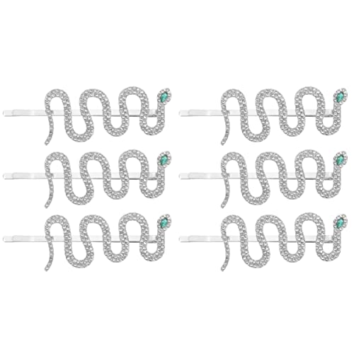 LALAFINA 6 Uds Disfraz Reina Aleación en Forma de Tocado Vintage Horquillas Boda Francés Simple Genial Piedra Preciosa S- Bobby Retro Serpiente en Forma de Ornamento Animales para Cover