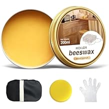 Non-Toxic Wood Wax for Furniture - 100% Natural Chalk Paint Wax for Sealing & Protecting Painted and Raw Wood Surfaces, Wooden Floors & More - Clear Protective Finish, 7 Oz Includes Tools
