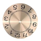 Ciieeo Quadrante Sostitutivo Rotondo in Metallo per Orologio da Parete Fai da Te 243mm Disco Quadrante Orologio Bordo Liscio Movimento Parti di Ricambio Rosa Dorato