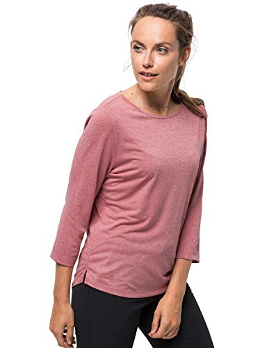 Jack Wolfskin Women's Pack n Go Shirt Quick Drying Odor Inhibiting Travel Shirt, Rose Quartz, Medium
