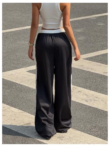 SOLY HUX Women's Plus Size Wide Leg Baggy Y2k Sweatpants Drawstring Waist Casual Pants Jersey Streetwear3