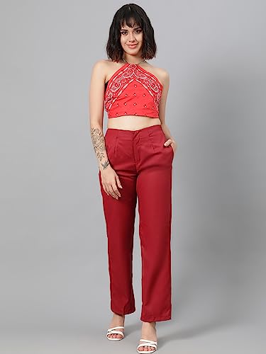 Image of KOTTY Women's Structured Pleat Front Straight Fit Pants