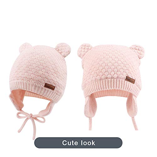 Xiaohawang Warm Baby Hat Cute Bear Toddler Earflap Beanie For Fall Winter (0-7Months, Pink) #TOP5