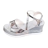 Design respirant : ces sandales compensées pour femmes disposent d'un design respirant avec bout ouvert qui garde vos pieds au frais et confortables par temps chaud