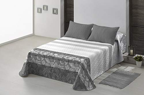 Basic Home Colcha Estampada Raquel Gris Cama 90 cm