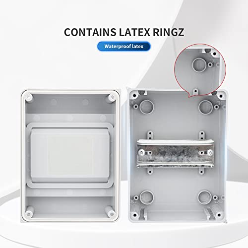 Image of MOLLOM DIN Rail Circuit Breaker Distribution Protection Box with ABS Transparent Cover, IP66 Waterproof for Indoor Wall Circuit Breaker 5 Way