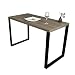 POKAR Mesa de Comedor | Mesa Salon | Escritorio | Mesa de Cocina con Patas de Mesa de Acero Negro y Tablero de 3,6 cm, Aspecto El Olmo Ahumado Liberty, 110 x 60 x 76 cm