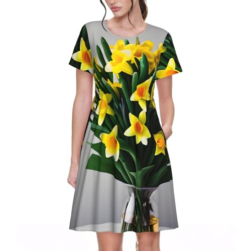 Robe d'été jonquilles légère contre la chaleur quotidienne