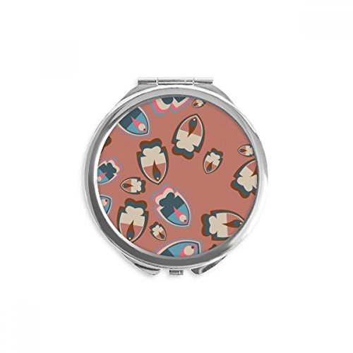 Poisson tropical miroir rond maquillage poche compact multicolore