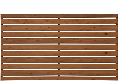 WOODPRO 枠付き フェンス 横板C【上下枠】 幅1800mm×高さ1144mm×奥行36mm MB(ミディアムブラウン)色 幅180cm 高さ114.4cm ベランダリフォーム ボーダー ウッドフェンス 木製 目隠し オーダー 国産杉 重さ約12.7