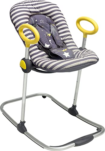 BÉABA, Transat Up & Down I, Transat Réglable par Simple Pression, 4 Hauteurs, 3 Inclinaisons, Unisexe pour Bébé et Enfants, Réducteur de Naissance, Ultra Confortable, Gris Rock
