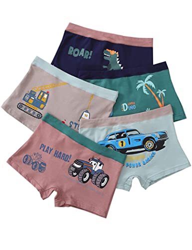 Kiench Jungen Unterhosen Boxershorts Baumwolle 5er-Pack Bagger EU Größe 98-104/2-3 Jahre Etikett M