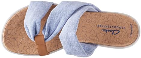 Clarks Eliza Skip Slide Sandal, Blue Textile, 8 Medium | Image 6